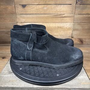 UGG Womens Sz 8.5 Black Josefene Cuff Suede Ankle Casual Zip Up Boots NO INSOLES